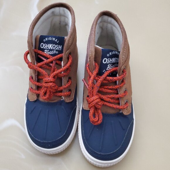 OshKosh B’gosh Duck Navy Blue/Brown Sneaker Boots Size 10 - Picture 3 of 12